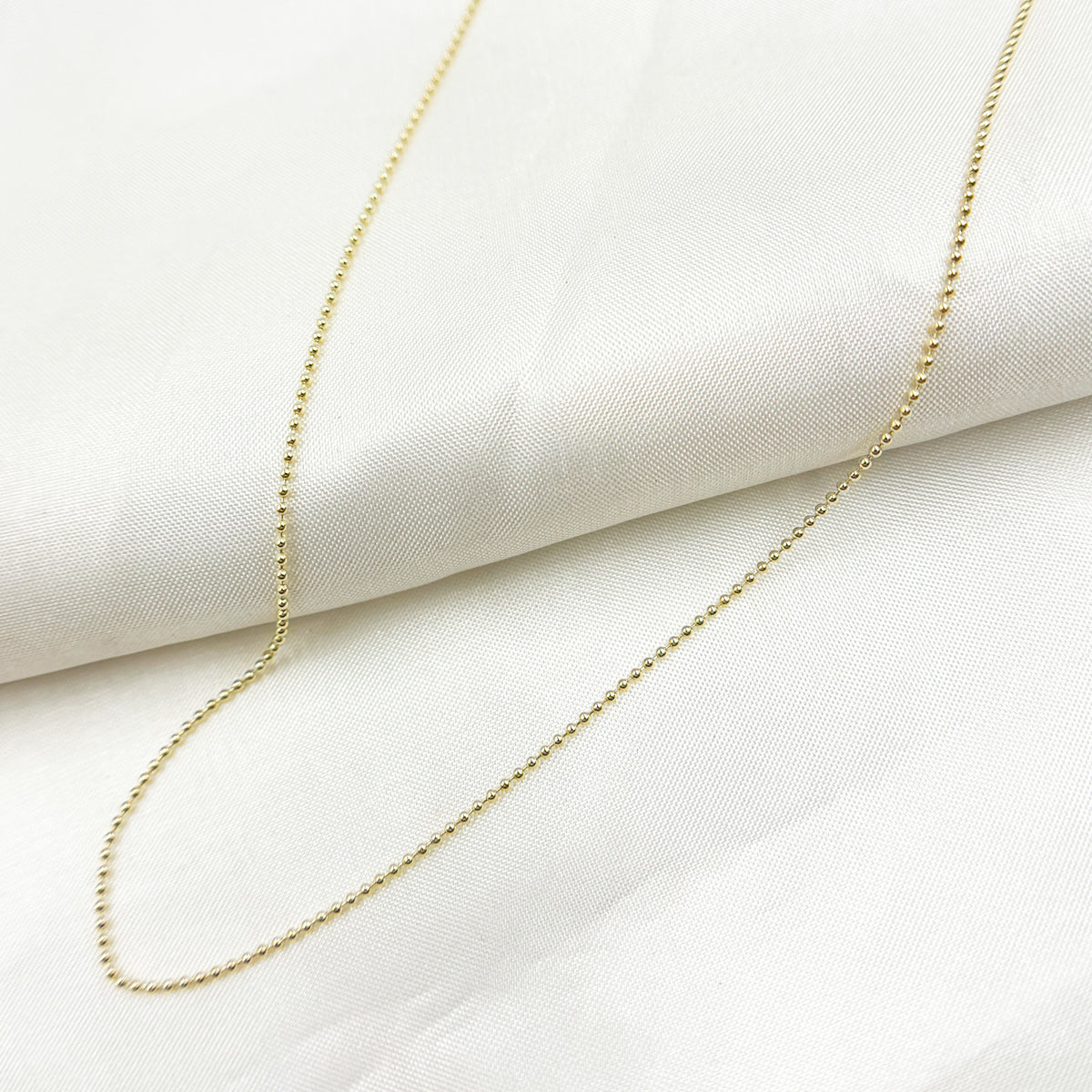 14K Solid Gold Ball Necklace