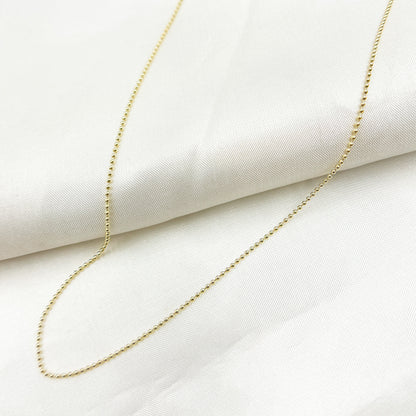 14K Solid Gold Ball Necklace