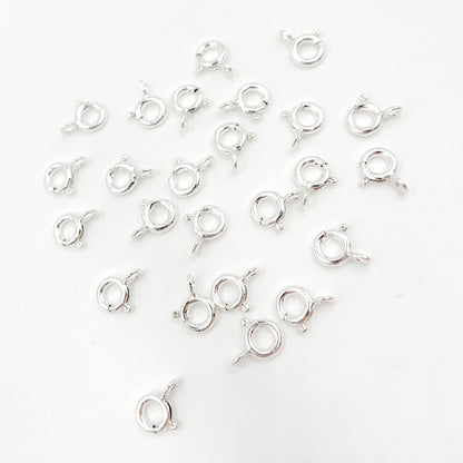 Shop Now 7MM White Sterling Silver Spring Ring Clasp