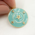 Load image into Gallery viewer, DP793A. Diamond Sterling Silver Round Star Enamel Pendant
