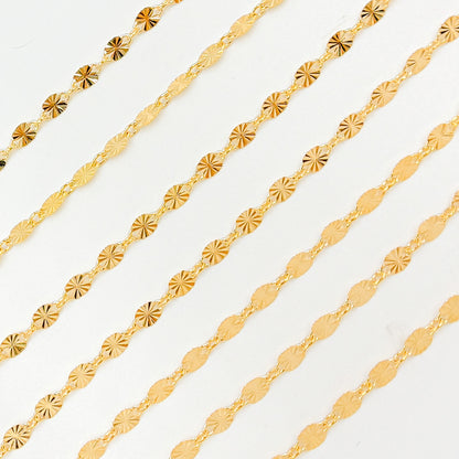 V301GF. 14k Gold Filled Diamond Cut Marina Link Chain