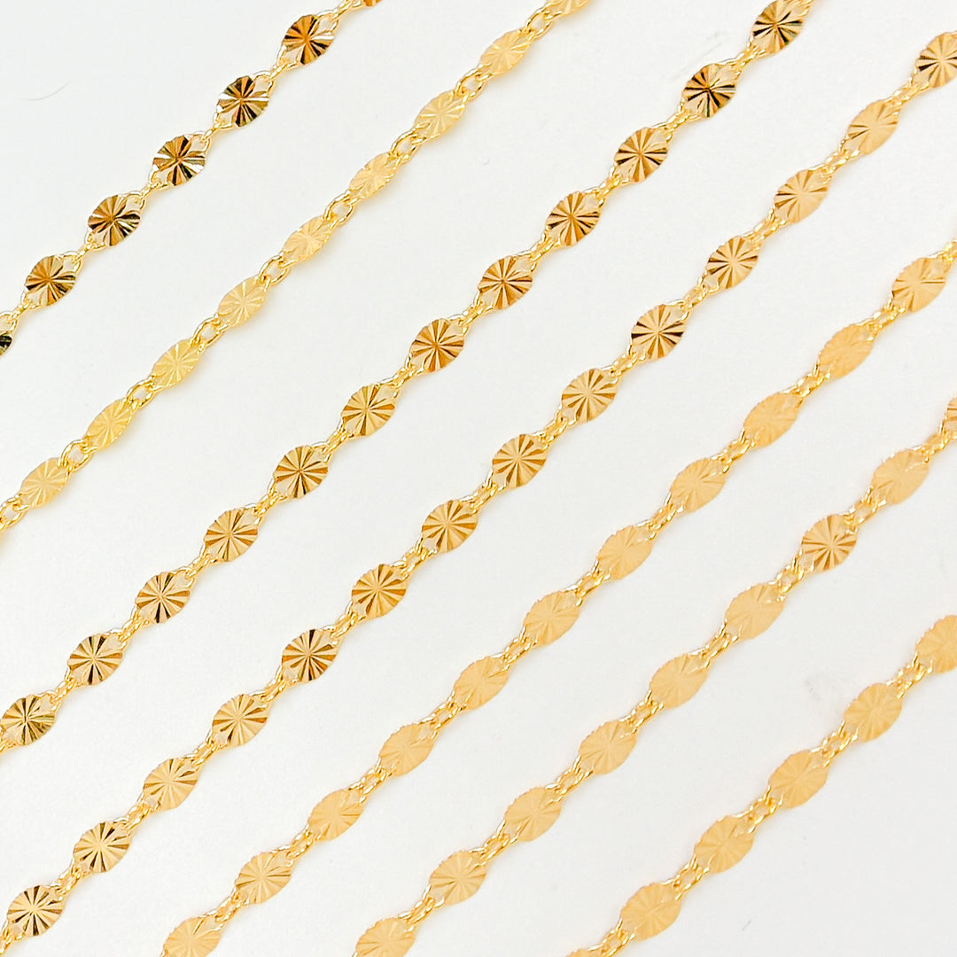V301GF. 14k Gold Filled Diamond Cut Marina Link Chain