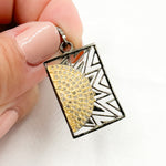 Load image into Gallery viewer, DP727. Diamond Sterling Silver Rectangle Half Sun Pendant
