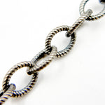 Load image into Gallery viewer, 184OX. Oxidized Sterling Silver Twisted Oval Link Chain
