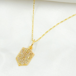 Load image into Gallery viewer, 14K Solid Gold Shield Charm with Diamonds. GDP610
