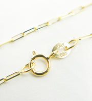 14K Solid Gold Paperclip Chain