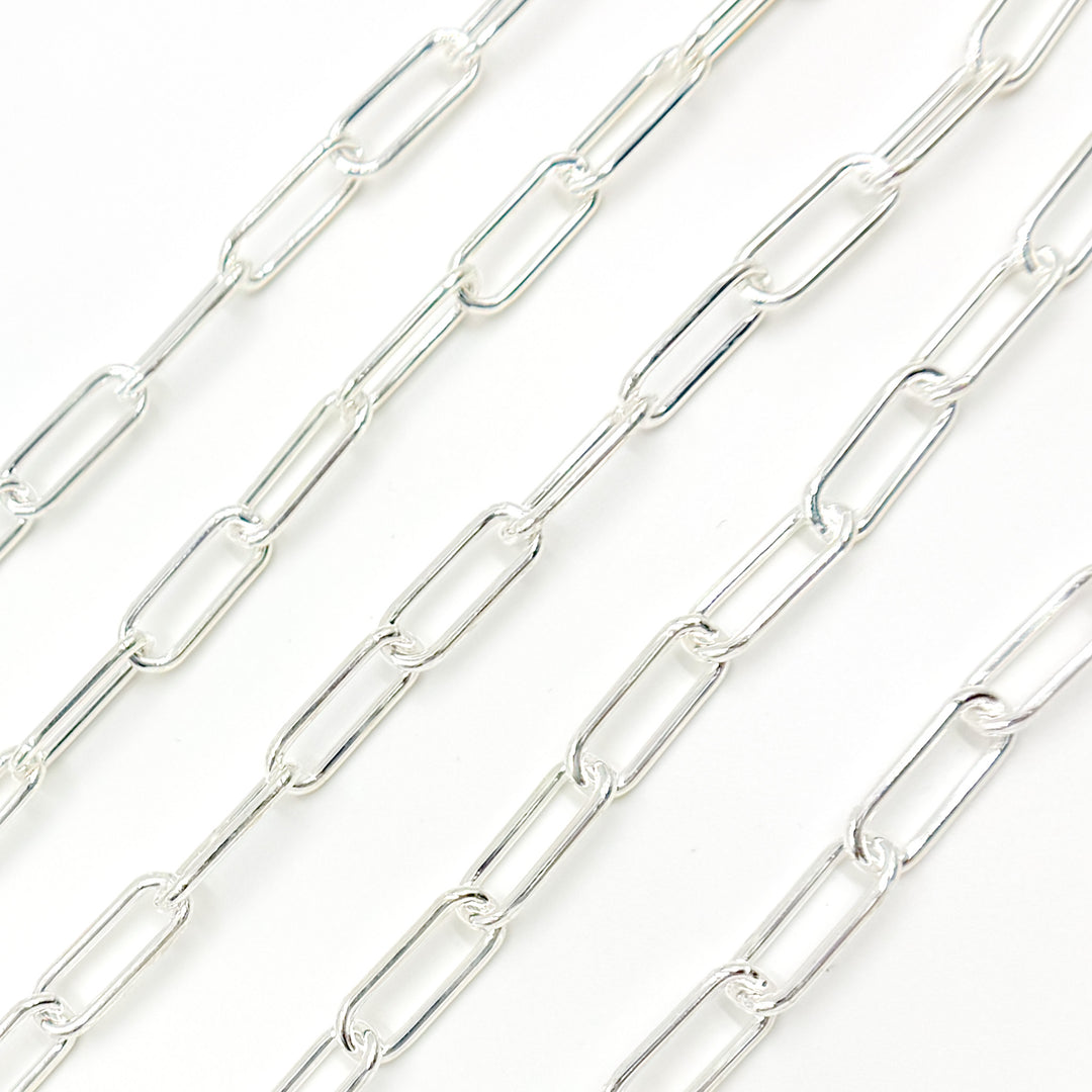 V7SS. Sterling Silver Smooth Paperclip Chain