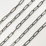 Load image into Gallery viewer, V6BR. Black Rhodium Sterling Silver Smooth Paperclip Chain
