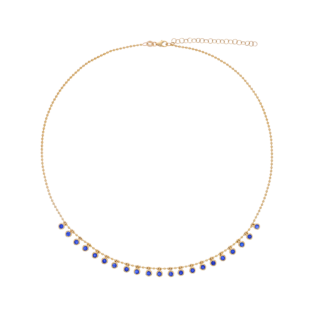 Gold Ball Gemstone Necklace