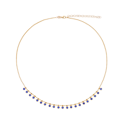 Gold Ball Gemstone Necklace