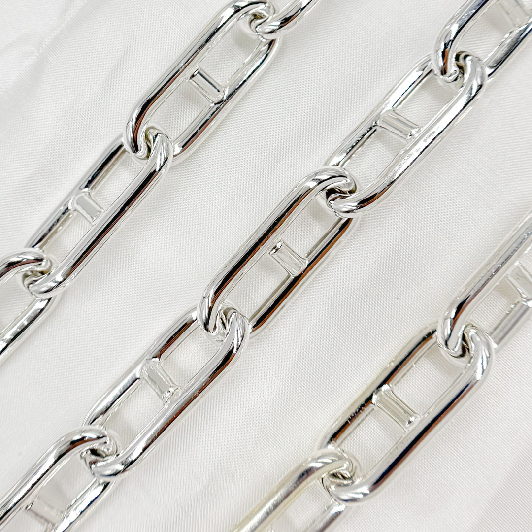 549MTSS. Sterling Silver Hollow Marina Link Chain