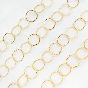 14K Gold-Filled Hammered Round Link Chain