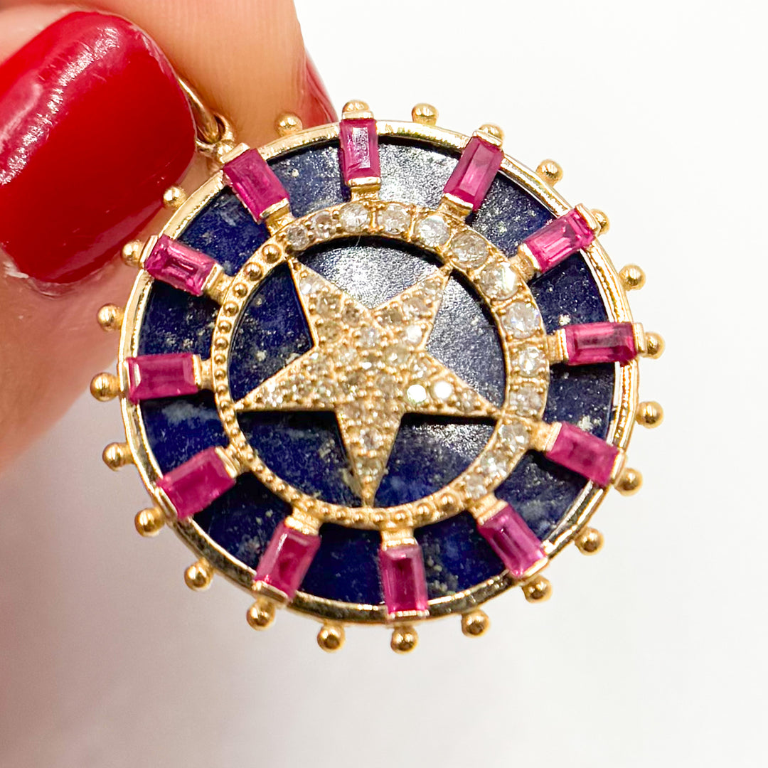 Buy Now Solid Gold Star Round Pendant