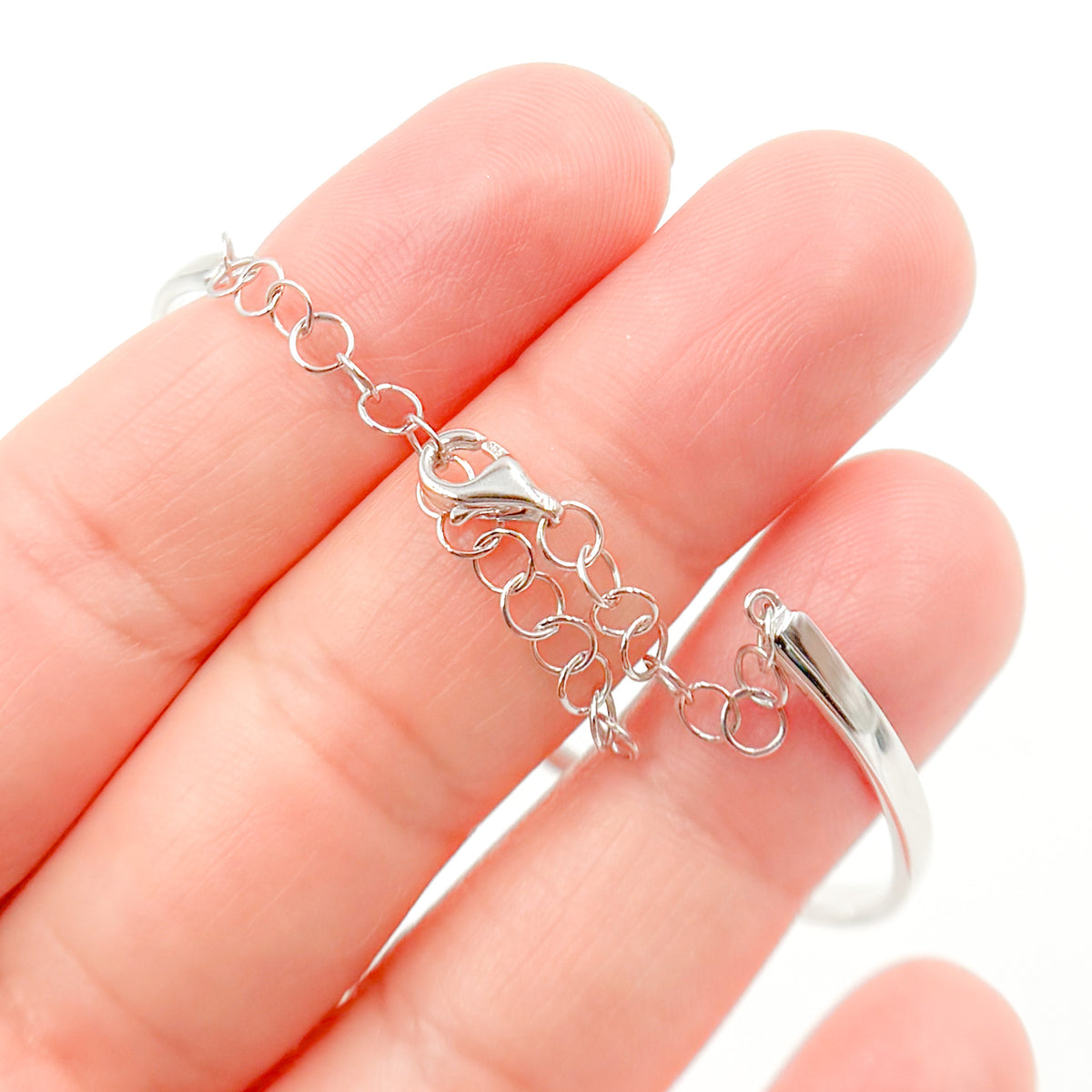 Shop 14K Solid White Gold Diamond Fancy Bangle