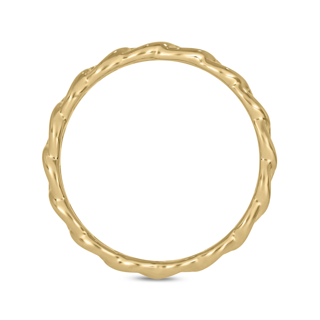 14K Solid Yellow Gold Chain Link Ring. RAZ01411