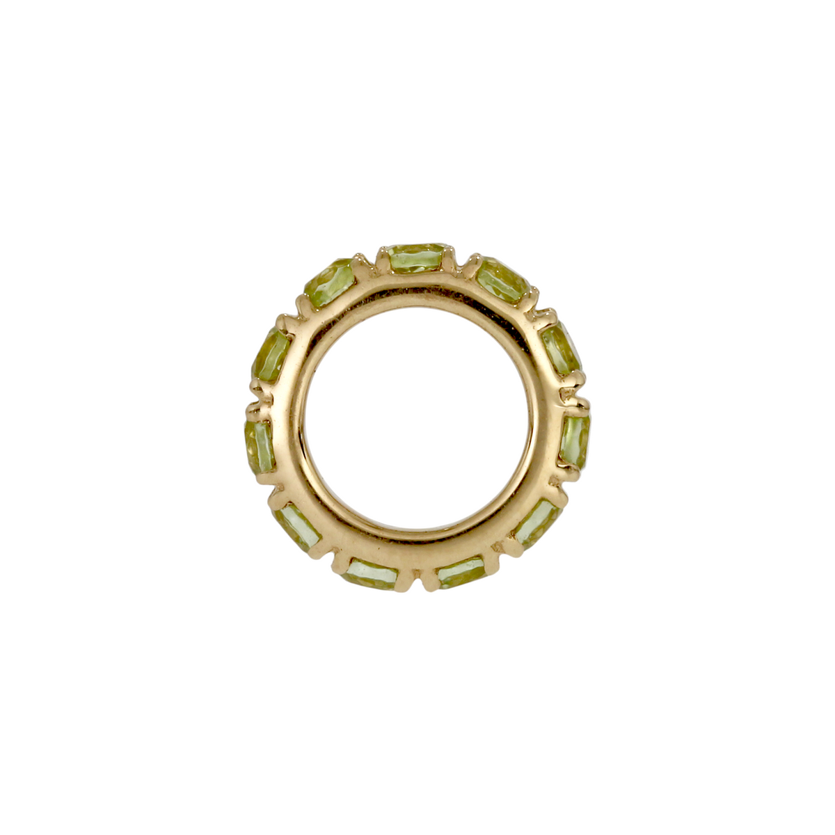 14K Solid Gold Gemstone Round Ring Slider