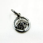 Load image into Gallery viewer, DC340. Diamond Sterling Silver Round Eye Charm with Gemstone
