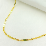 Load image into Gallery viewer, 14K Solid Gold Satellite Bar Finished Necklace. 026G2SBASIT2
