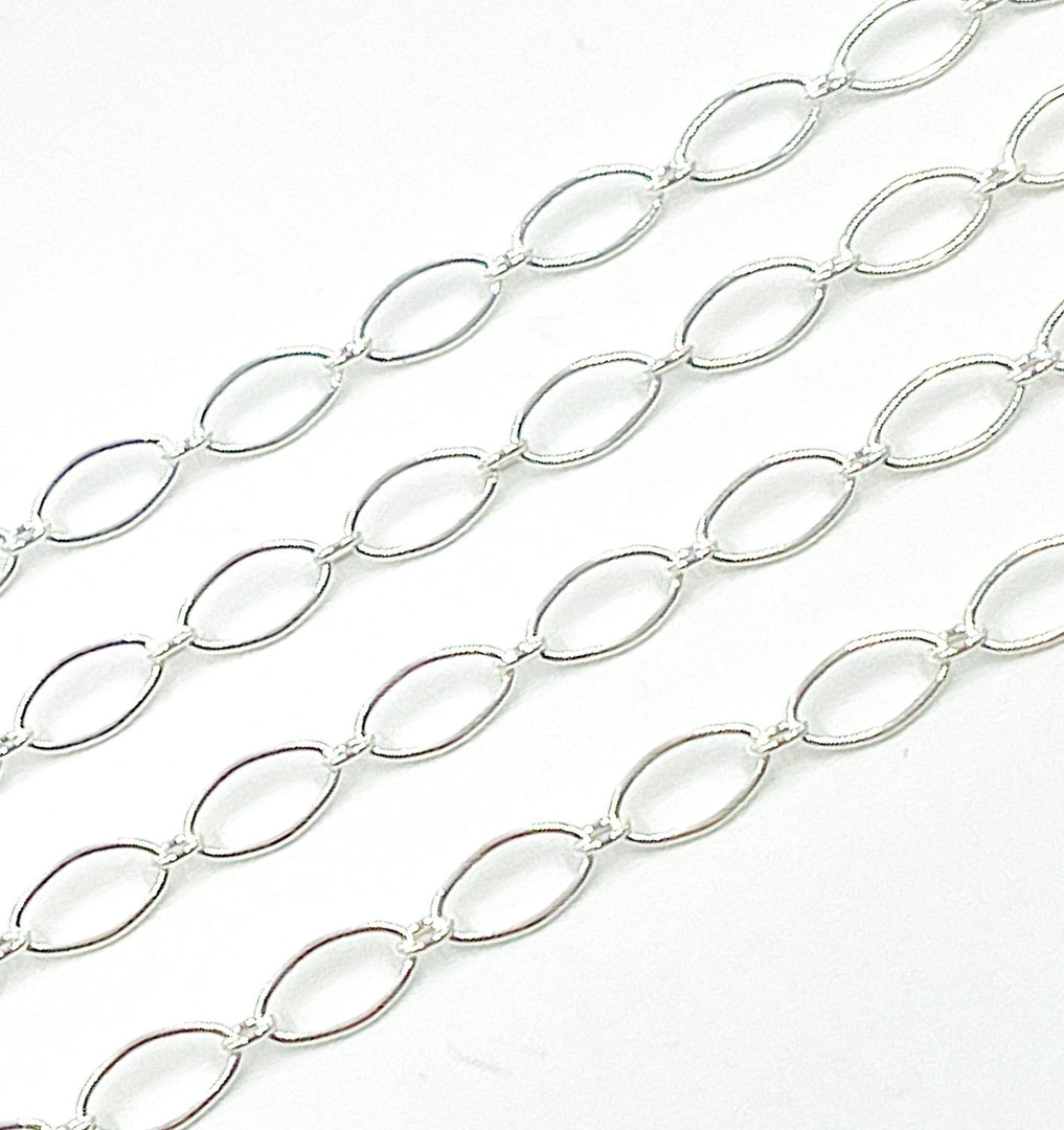 790SS. 925 Sterling Silver Oval & Round Link Chain