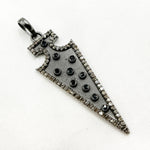 Load image into Gallery viewer, DP126. Diamond Silver Arrow Head Pendant with Gemstone
