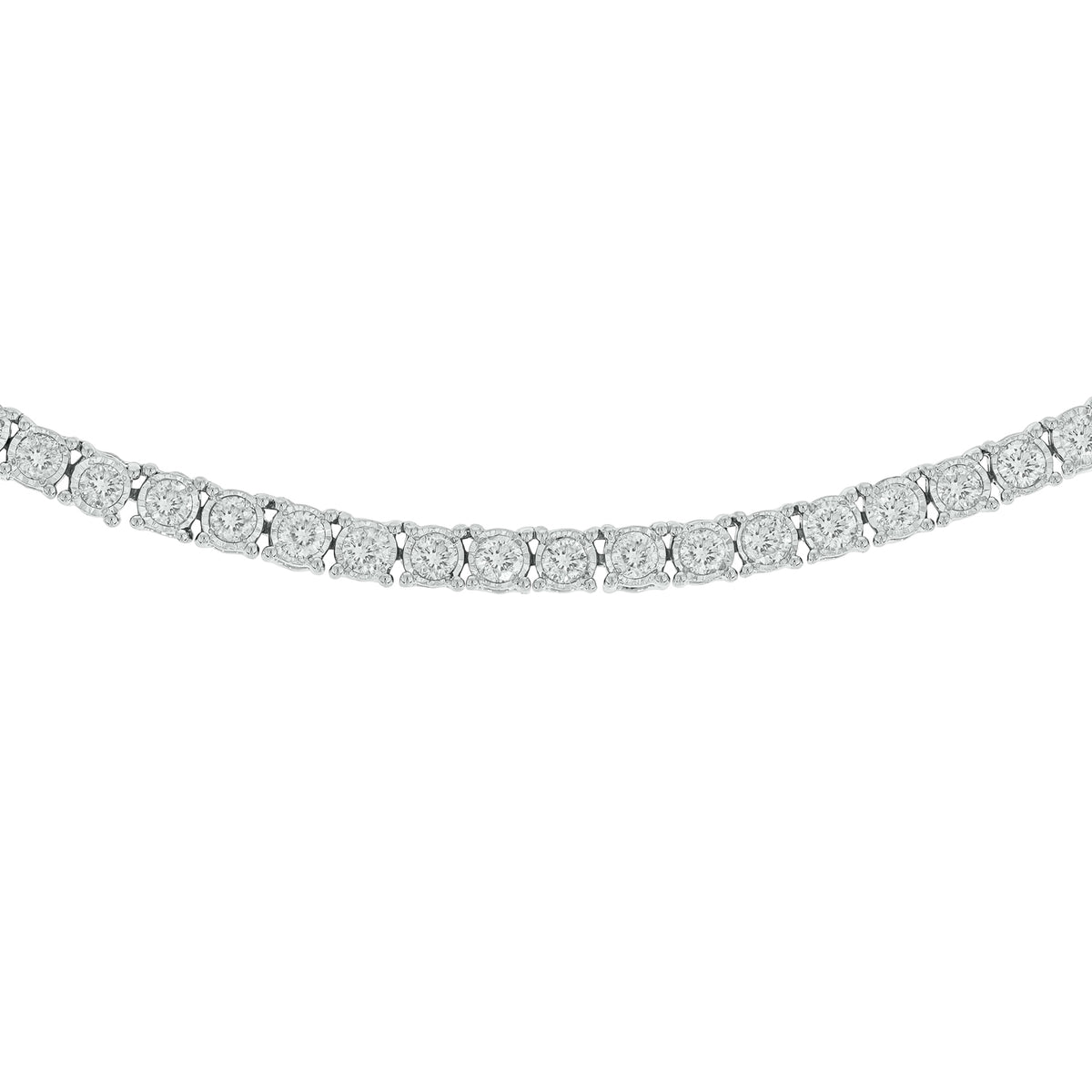 NFP71712. 14K Solid Gold Diamond Tennis Choker Necklace