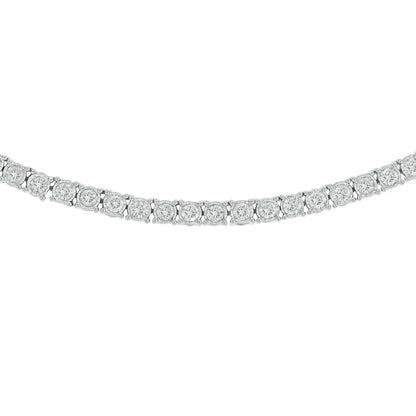 NFP71712. 14K Solid Gold Diamond Tennis Choker Necklace