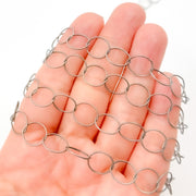 693TWOX. Oxidized Sterling Silver Twisted Round Link Chain