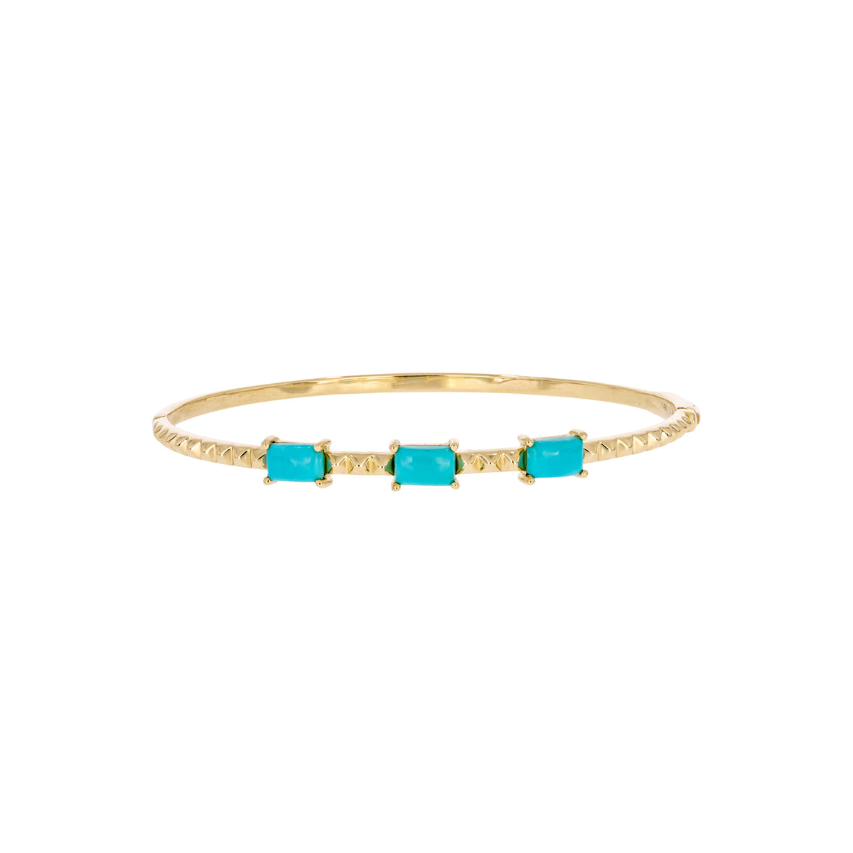 CB96494. 14K Solid Gold Gemstone Bangle