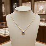 Load image into Gallery viewer, NT405922. 14K Solid Gold Octagon Gemstone Fancy Tiny Necklace