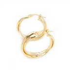 Load image into Gallery viewer, 15850021292. 14K Solid Gold Fancy Braided Hollow Hoop Earrings
