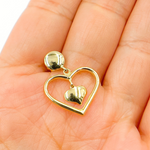 Load image into Gallery viewer, 14K Gold Dangle Earring with Two Hearts. GER115
