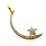 Load image into Gallery viewer, DP491. Diamond Sterling Silver Moon and Star Pendant
