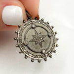 Load image into Gallery viewer, DP708. Diamond Sterling Silver Round Star Pendant
