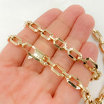 Load image into Gallery viewer, 2103035C1. 14K Solid Hollow Gold Diamond Cut Cable Link Chain
