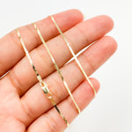 Load image into Gallery viewer, 14k Solid Yellow Gold Herringbone Chain