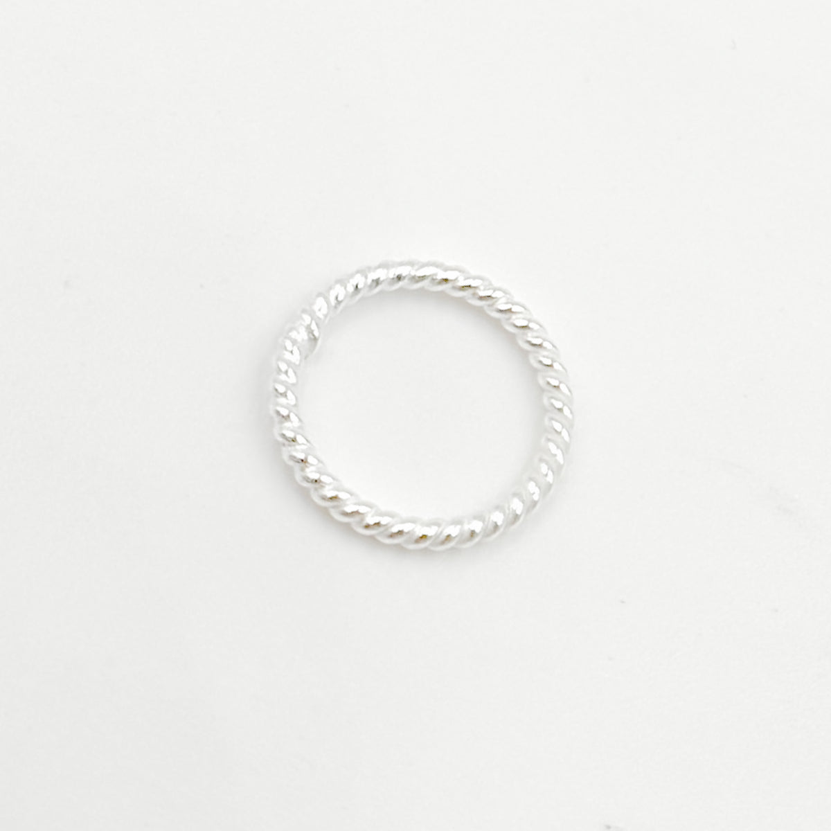 White Twisted Close Jump Ring