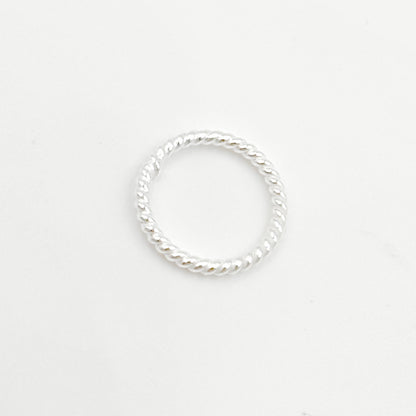 White Twisted Close Jump Ring
