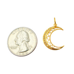 Load image into Gallery viewer, 14K Gold with Diamonds Moon Shape Charm. GDP243
