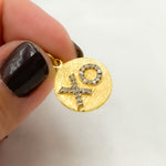 Load image into Gallery viewer, DC822. Diamond Sterling Silver Round &quot;XO&quot; Charm
