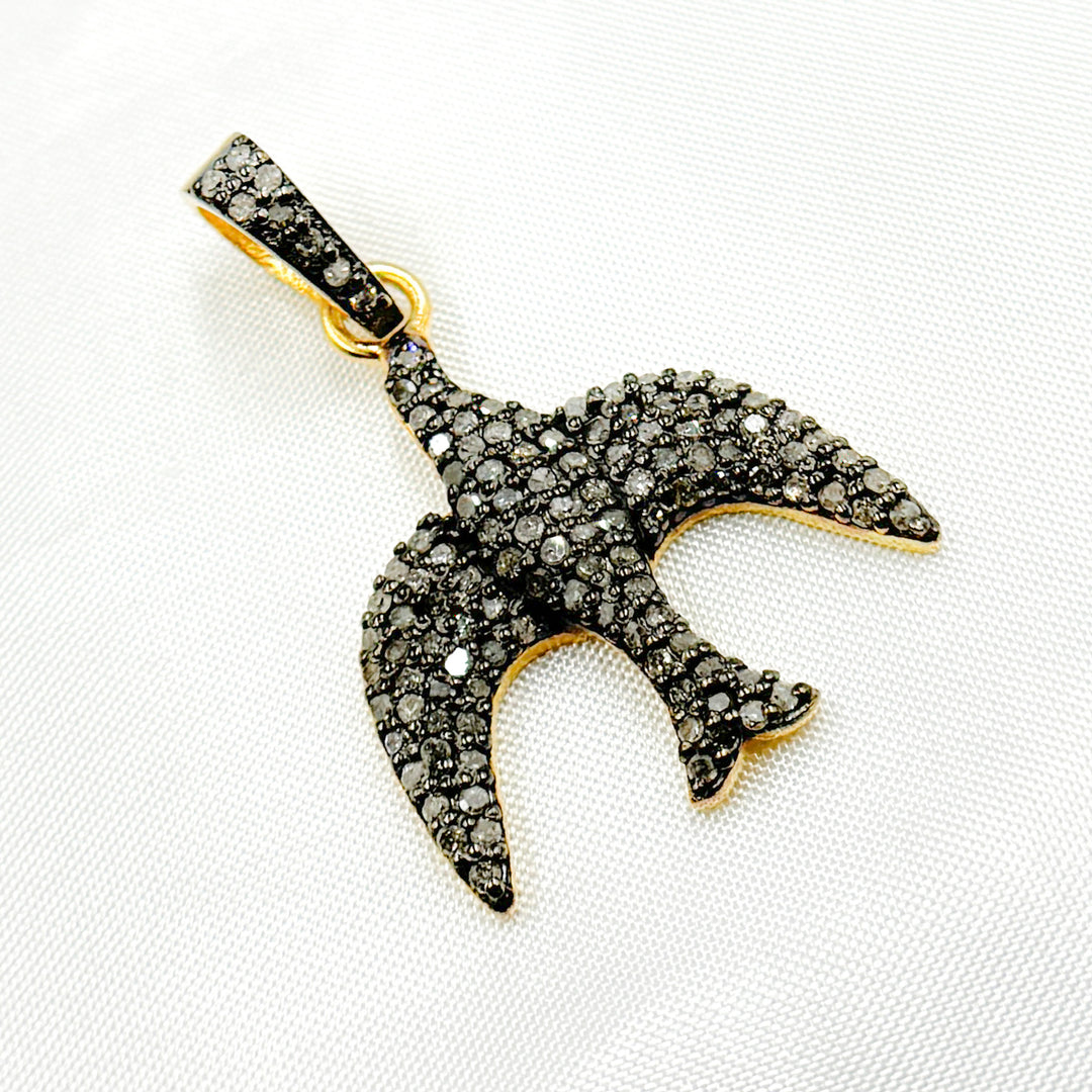 DP442. Diamond Sterling Silver Bird Pendant