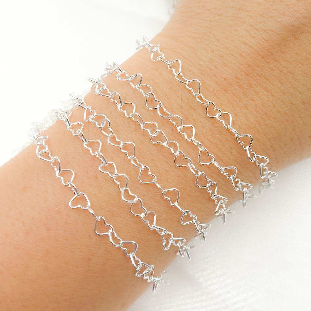 630SS. Sterling Silver Heart Link Chain