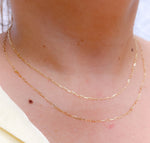 Load image into Gallery viewer, 14K Solid Gold Paperclip Necklace. 040FVBFVT5
