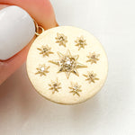 Load image into Gallery viewer, GDP24. 14K Solid Gold Diamond Round Star Charm
