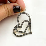 Load image into Gallery viewer, DP171. Diamond Sterling Silver Double Heart Pendant
