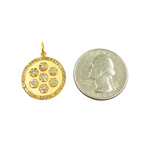 Load image into Gallery viewer, 14K Solid Gold Circle Charm with Diamonds. GDP130
