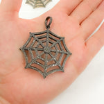 Load image into Gallery viewer, DP166. Diamond Silver Spider Web Pendant
