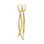 Load image into Gallery viewer, 15850018486. 14K Solid Gold Smooth and Textured Tube Hollow Dangle Leverback Earrings
