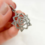 Load image into Gallery viewer, DP277. Diamond &amp; Sterling Silver Abstract Flower Pendant
