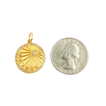 Load image into Gallery viewer, 14K Solid Gold with Diamonds Circle Charm. GDP267
