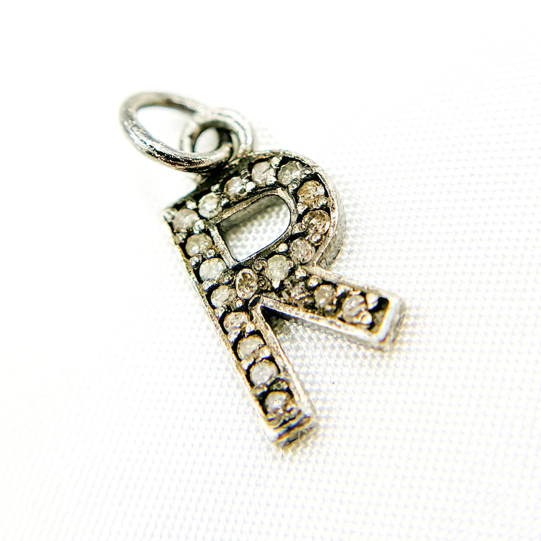 DC506. Diamond Sterling Silver Letter "R" Charm